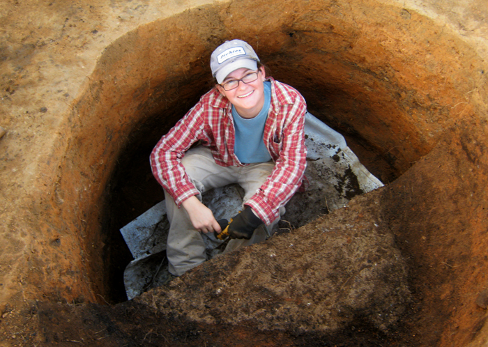 researcher on an archaeological dig